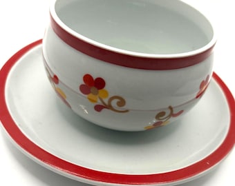 Vintage 80er Hearthstone Sauciere Paprika Muster Block Aussicht Alegre Portugal