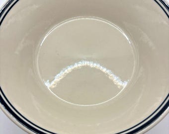 8 Epoche Korea Müsli Suppen Schüsseln Weiß mit Blauen Streifen Steingut