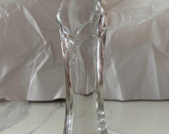 Vintage Clear Crystal Mary And Jesus Mother & Child Figurine Handmade in Taiwan