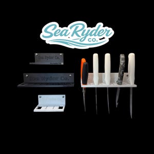 Personalized Fillet Knife Holder - Wall Mount Rack for Fishing, Hunting & Butcher Knives - Custom Name Gift