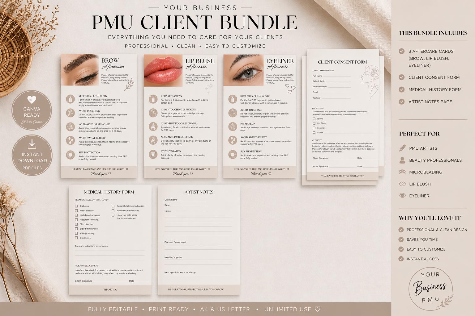 Client Pmu PMU Client Forms Bundle | Editable Canva Templates (digital Download ...
