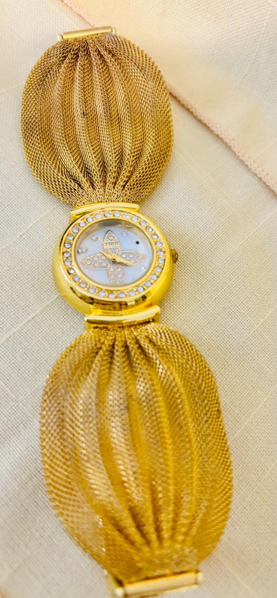 VTG Fashion 2 Cuff Studio Time Bangles & 1 Mesh Karis Ribbon Watches Tested Work View 5