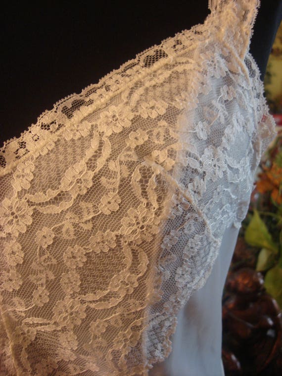 Vintage 1960s Lace Overlay Bridal Slip Dress Gown - image 2