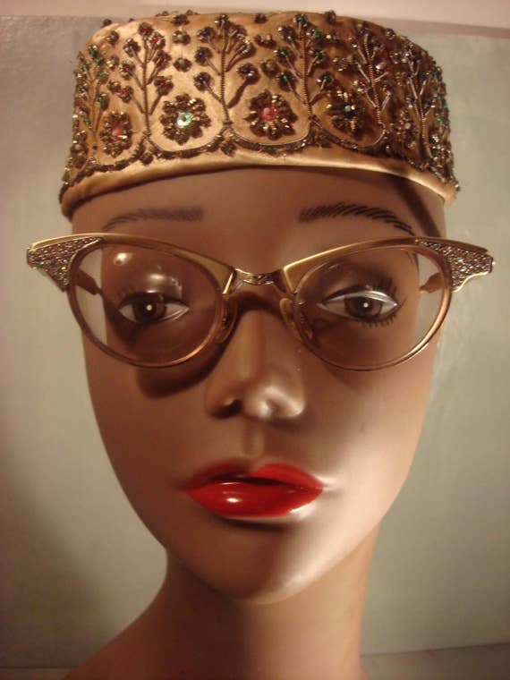 UNAVAILABLE 1950s Gold Colored Frames Eyeglasses w