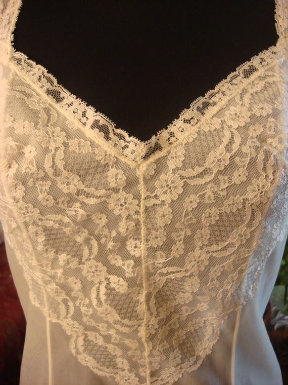Vintage 1960s Lace Overlay Bridal Slip Dress Gown Gem