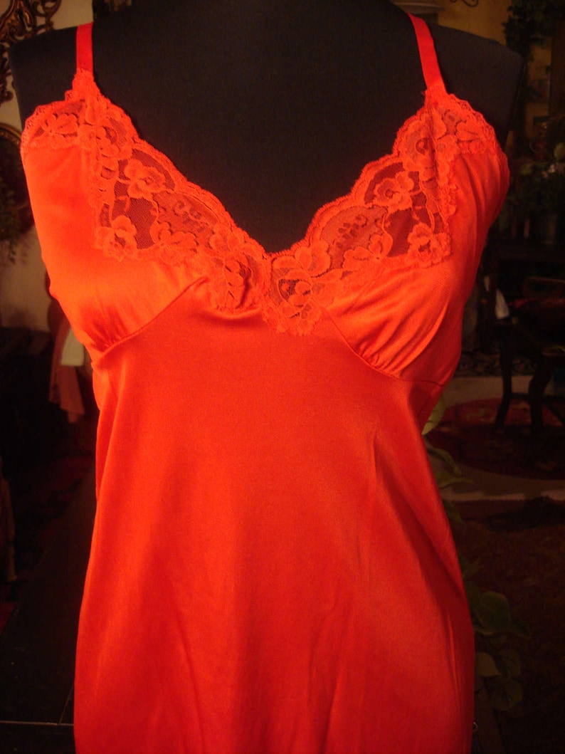 red lace slip dress