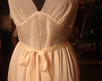 Lingerie Soft Pastel Pink Lingerie Slip Dress with Sash Waistline