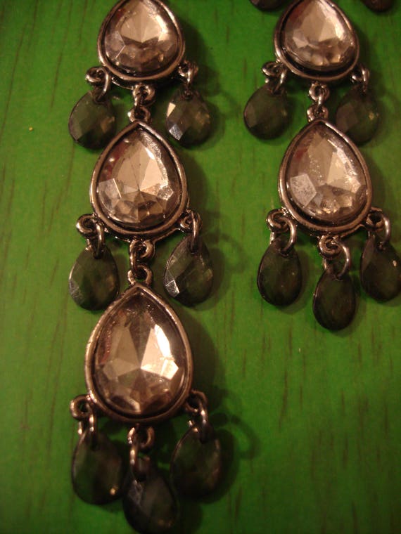 Vintage 1997 Boho Chic Smokey Quartz Boho Chic Drop Dangle Earrings