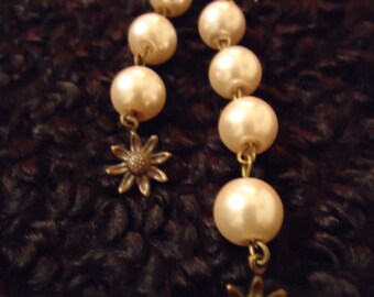 Boho Vintage Inspired Bohemian Bridal Pearls In Sunshine Earrings
