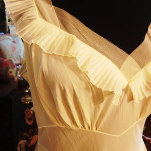 Vintage 1990s Yellow Pastel Dreamy Lingerie Night Gown