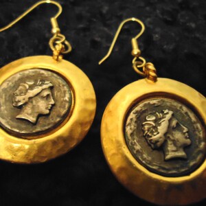 Gold Coin Pierced Earrings