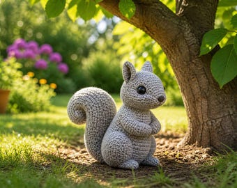 Crochet Woodland Squirrel PDF Pattern, Handmade Amigurumi Animal, DIY Nursery Decor Toy, Instant Download