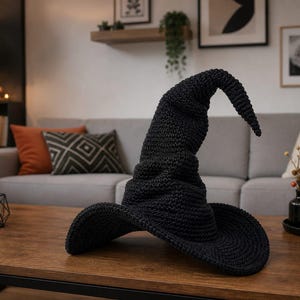 Virkat häxhattmönster, Halloween Amigurumi-dekor, handledning för mellanstadiet (PDF-nedladdning)