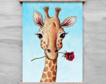 Gerard the Romantic Giraffe - Art Print