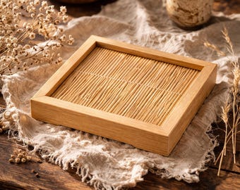 Posavasos de bambú natural para bandeja de té, soporte minimalista para tetera, tapete resistente al calor de estilo japonés.