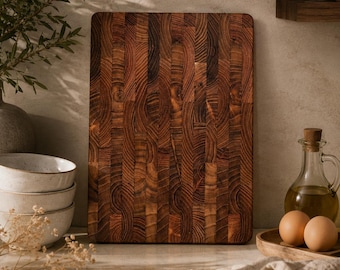 Snijplank teakhout, slagersblok voor zwaar gebruik, premium keukencadeau, duurzame houten snijplank, massief teak