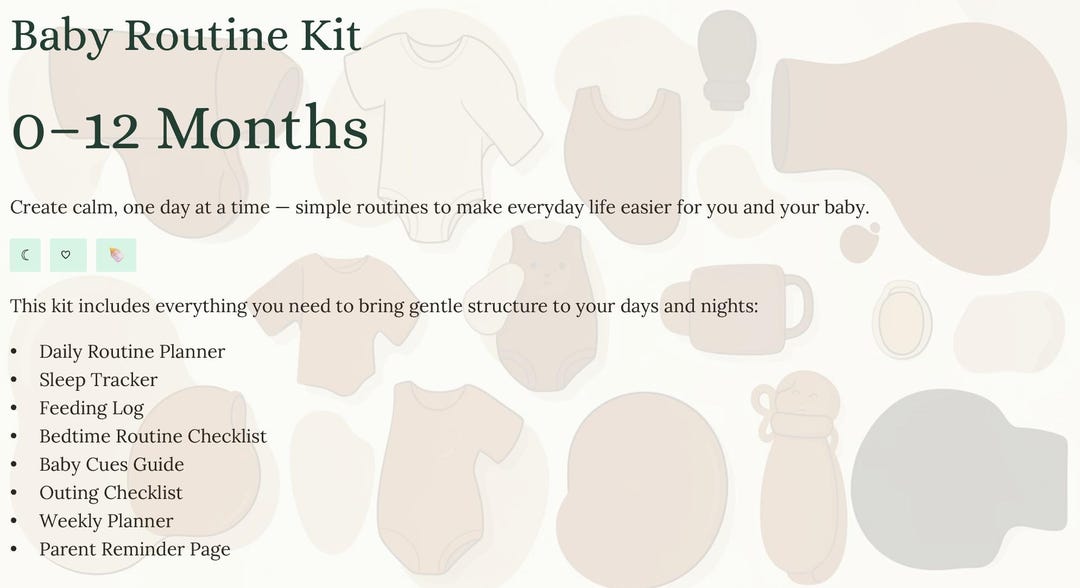 Baby Routine Kit 0-12 Months – Daily Planner, Sleep Tracker (PDF) - Etsy