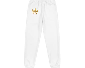 Gold Crown emblem Joggers | Youth sweatpants, minimalist streetwear