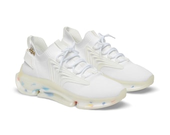 White Knit Mesh Sneakers Men's Mesh Sneakers | Lightweight Athletic Shoes