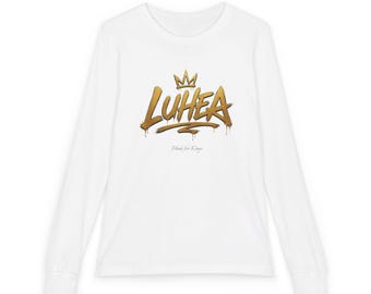 Luhea - T-shirt met gouden tekst en kroon voor jongeren | Shirt met graffiti-logo