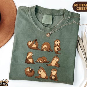 Yoga Otter Shirt, Funny Otter Yoga Poses Tee, Cute Animal Lover Gift, Otter Lover T-Shirt, Meditation Humor Sweater, Nature Animal Apparel