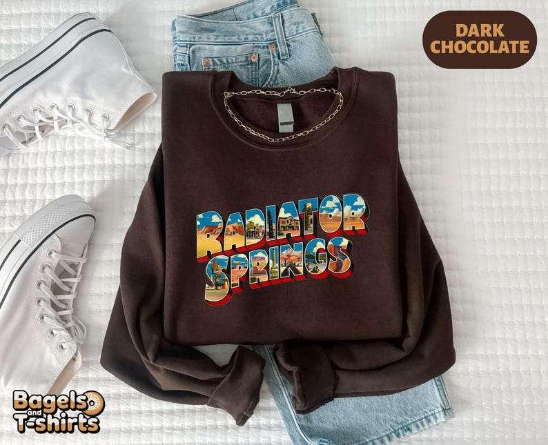 Radiator Springs Shirt, Disneyland Familienausflug Pullover, Lightning McQueen T-Shirt, Disney Cars Film Top, Retro Disney Pixar Kinderbekleidung Bild 6