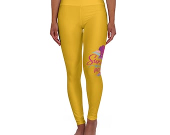 Sunset Lotus Yoga Leggings | High Waisted Yellow Activewear