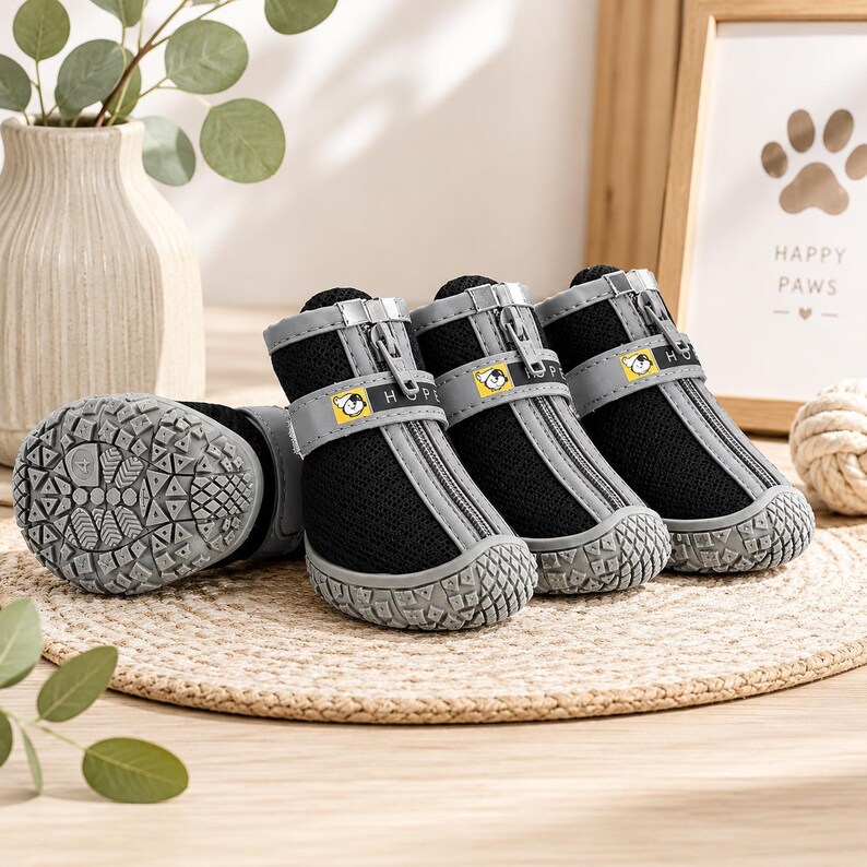 Dog Boots That Stay On | Waterproof Non-Slip Paw Protection | Zipper Dog Shoes Set of 4 Small Medium Large Dogs image 6