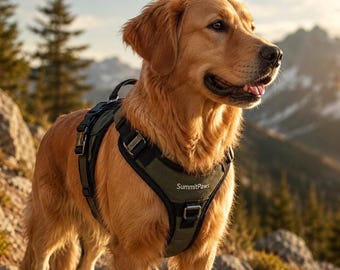Tactical Dog Harness No Pull — Outdoor Hiking Adventure Harness with Handle & D-Ring, Breathable Padded Vest, Adjustable, Dog Dad Dog Mom Gi