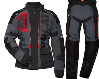 Conjunto de motociclismo para turismo – Ducati Strada C5 Feminino – Jaqueta e calça completas – Roupa de motociclista impermeável em tecido