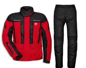 Ducati Tour C4 Mens Riding Suit Textile Jacket & Pants Waterproof Suit Motorcycle Gear