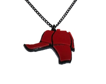 Catcher in the Rye Necklace, Holden Caulfield Red Hunting Hat, J.D Salinger