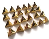 50 Gold Triangle Pyramid Studs, 15mm for Clothing, Leather DIY