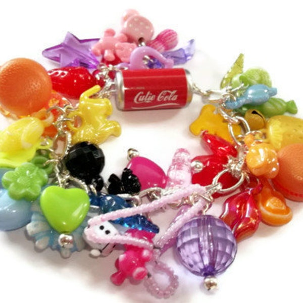 Gumball Charm Bracelet, Coloured plastic charm bracelet