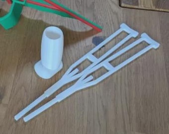 Mini Crutches and Leg Cast Set, Miniature Medical Prop, Display Accessory
