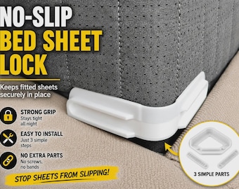 No-Slip Bed Sheet Locks – Corner Grips Keep Fitted Sheets Tight
