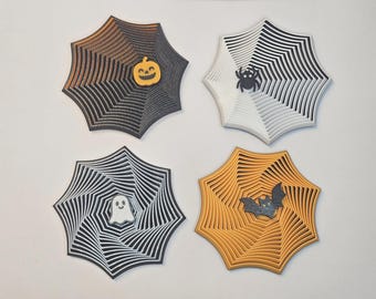 Juguete antiestrés con forma de telaraña de Halloween: spinner de escritorio impreso en 3D, herramienta para aliviar el estrés.