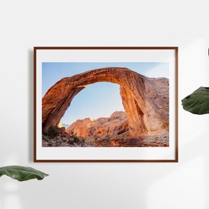 Rainbow Bridge National Monument wall art print - Lake Powell Utah photo prints - Red rock arch photography - Bedroom wall art