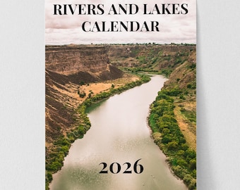 2026 Rivers and Lakes Calendar - Photography desk calendar - Christmas gifts under 30 - Stocking stuffer idea - 5x7 inch wall calendar