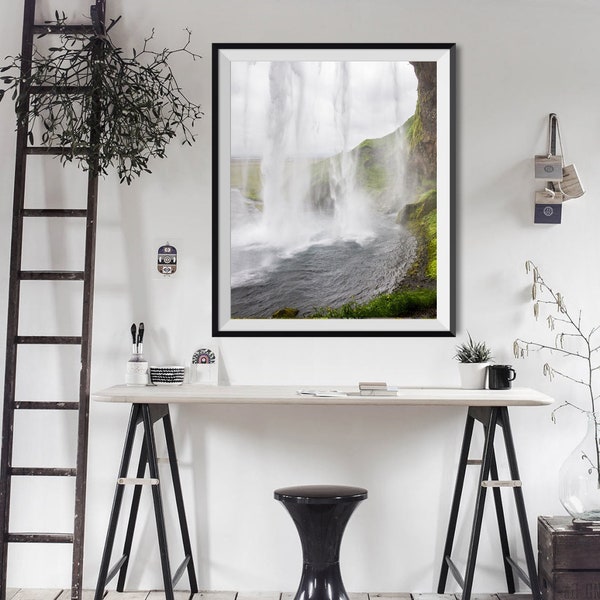 Seljalandsfoss Iceland print - Waterfalls nature photography - Large wall art prints 11x14 20x24