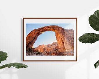 Rainbow Bridge National Monument wall art print - Lake Powell Utah photo prints - Red rock arch photography - Bedroom wall art