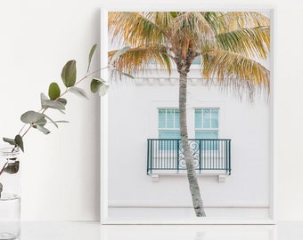 Miami Beach wall art - Florida photo print - White clean minimal decor - Modern travel architecture - 5x7 8x10 11x14 photography