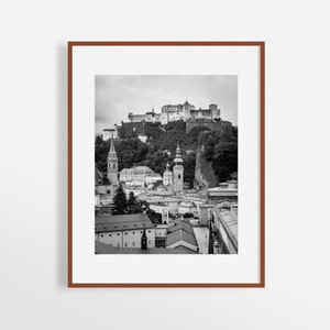 Europe travel prints - Salzburg Austria photography prints - Extra large wall art black and white