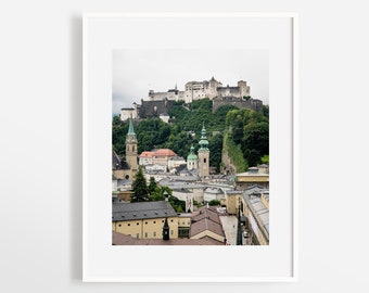 Salzburg Austria photography prints - Europe travel prints - Hohensalzburg Castle - Extra large wall art