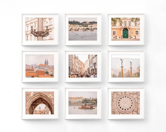 Prague photos set of 9 prints - 30% off Gallery wall art set - Matching Czech Republic photography - 8x10 gallery print set + more sizes