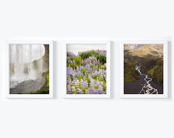 Iceland print set of 3 - Gallery wall set - Icelandic photography - World travel print - Set of three prints - 3 piece wall art