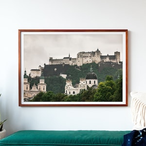 Salzburg print gift for him - Austria photography prints - black and white or color - European cities world travel print