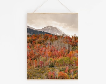 Utah art print - Alpine Loop in autumn - Colorful fall trees landscape photography prints - Provo Canyon wall art - Large rustic cabin decor