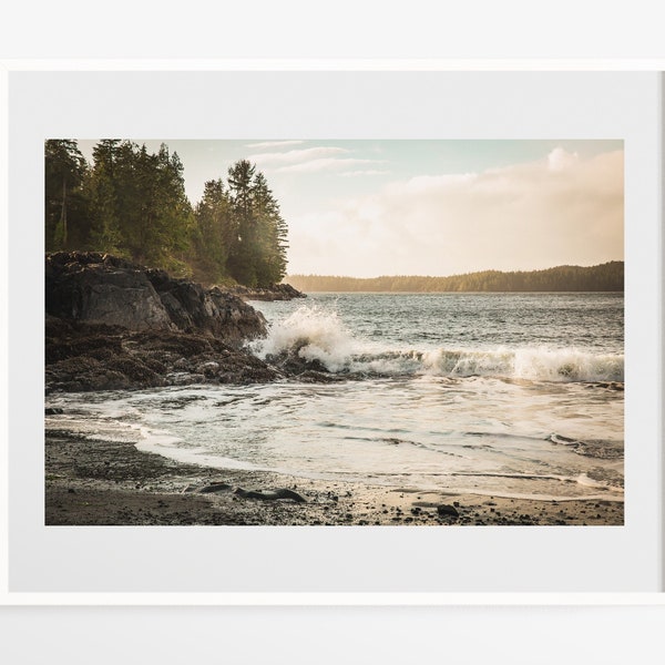 British Columbia photo - Tofino Vancouver Island - Fathers Day gift - Extra large wall art - Horizontal ocean seascape photography