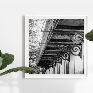 Savannah GA mansion - southern wall art - Black and white Savannah city art print - Georgia photo print - 8x8 12 x 12 + more sizes